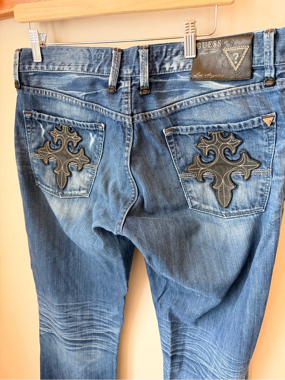 Y2K Jeans GUESS 1981 Bootcut Jeans 34x32 Embroidered Western Pockets